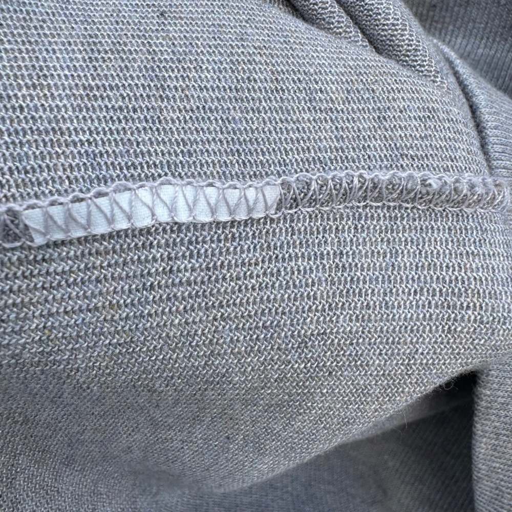 Vintage 80s Grey Ribbed Knitwear Short Sleeve Polo M Preppy Old Money Minimalist - Picture 7 of 9